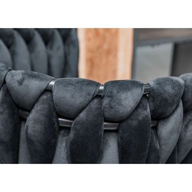Полубарний стул бархатный LUXE H-7 (черный) LUXE-H7-CZARNY_CZARNY фото