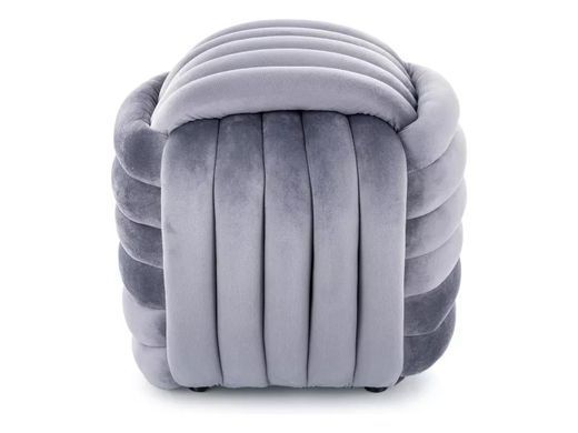 Пуф велюровий з плетінням NURI Сірий 10515 фото