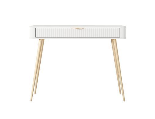 Туалетний столик з шухлядою LANTE 100 1S білий/золото LANTE_StolikT100_J_BIALY_ZLOTY фото