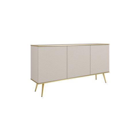 Комод трехдверный ORO MDF Бежевый/Золотой каркас ORO_MDF_K160_BEZOWY_ZLOTY фото