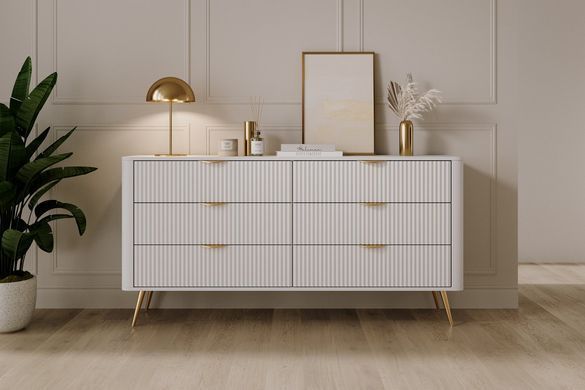 Комод с 6 ящиками LANTE 163 6S белый/золото LANTE_Komoda_B_BIALY_ZLOTY фото