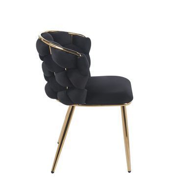 Стілець обідній велюровий LUXE 47 (чорний) LUXE-KR47-CZARNY_ZLOTY фото
