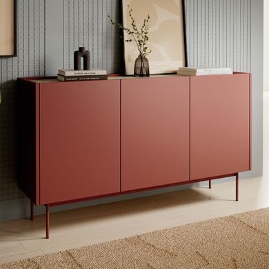 Комод тридверний у вітальню широкий COLOR K144 (червоний) COLOR_K144_CERAMIC_RED фото