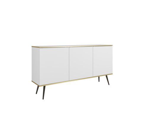 Комод тридверний у вітальню ORO K-160 Білий/Чорний каркас ORO_K160_BIALY_CZARNY фото