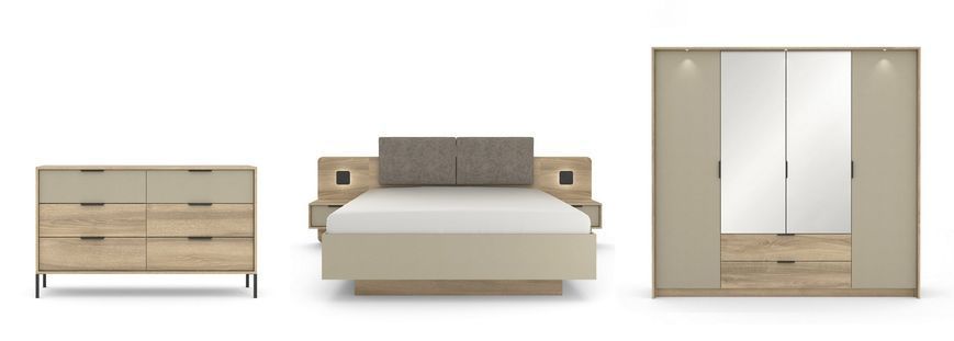 Комод широкий с 6 ящиками LETTO Дуб терра/серый LETTO_K6S153 фото