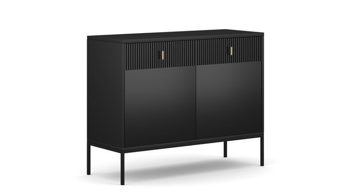 Комод myAMI Mebli NOVA II 2D2S MA02 (чорний/чорний) з 2 дверима та 2 шухлядами на ніжках NOVA II_MA02_SIDEBOARD 2D2S_BLACK фото